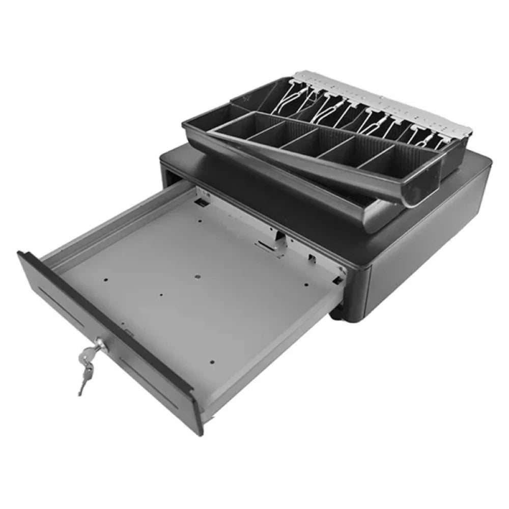 Sertar de bani ACD-330 AR, 4B/5M, 6V, alb (Șină Metalică)
