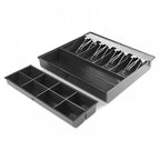 Sertar de bani HS360A, 4B/8M, 6V, RJ11, negru (Șină Metalică)