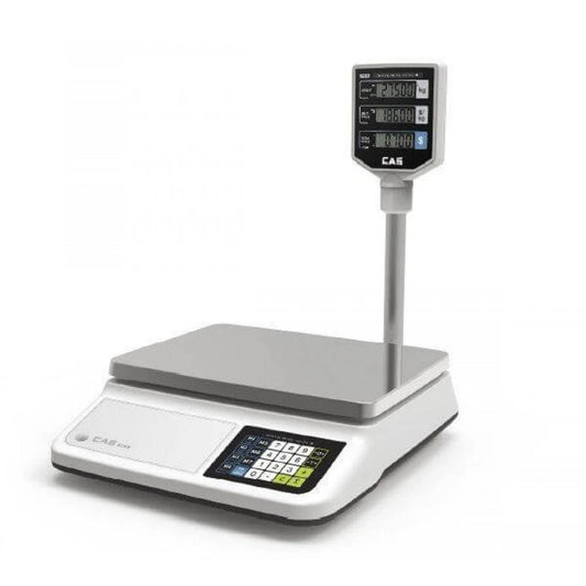 Cantar comercial CAS PRII 30CP 15/30 Kg RS232 cu display client luminat, verificat metrologic