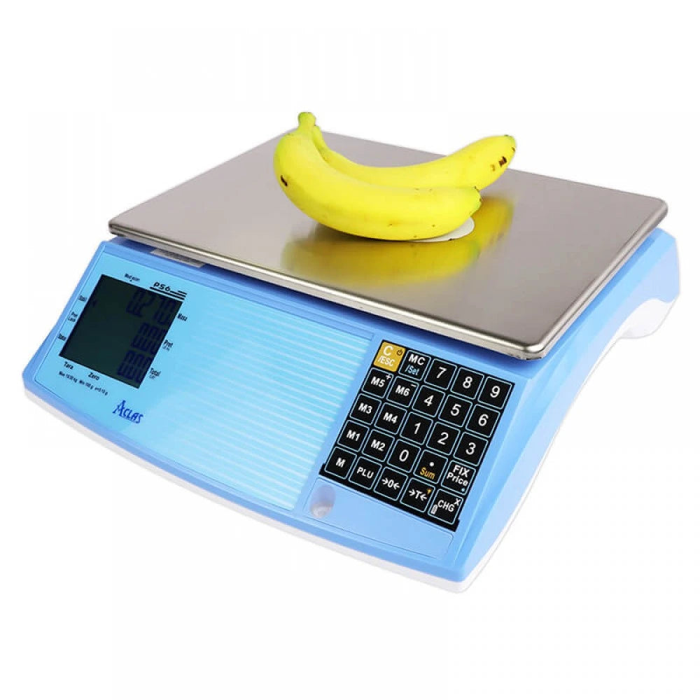 Cantar comercial pentru piata Aclas PS6XB 6/15 Kg, acumulator Li-Ion, power adapter, verificat metrologic