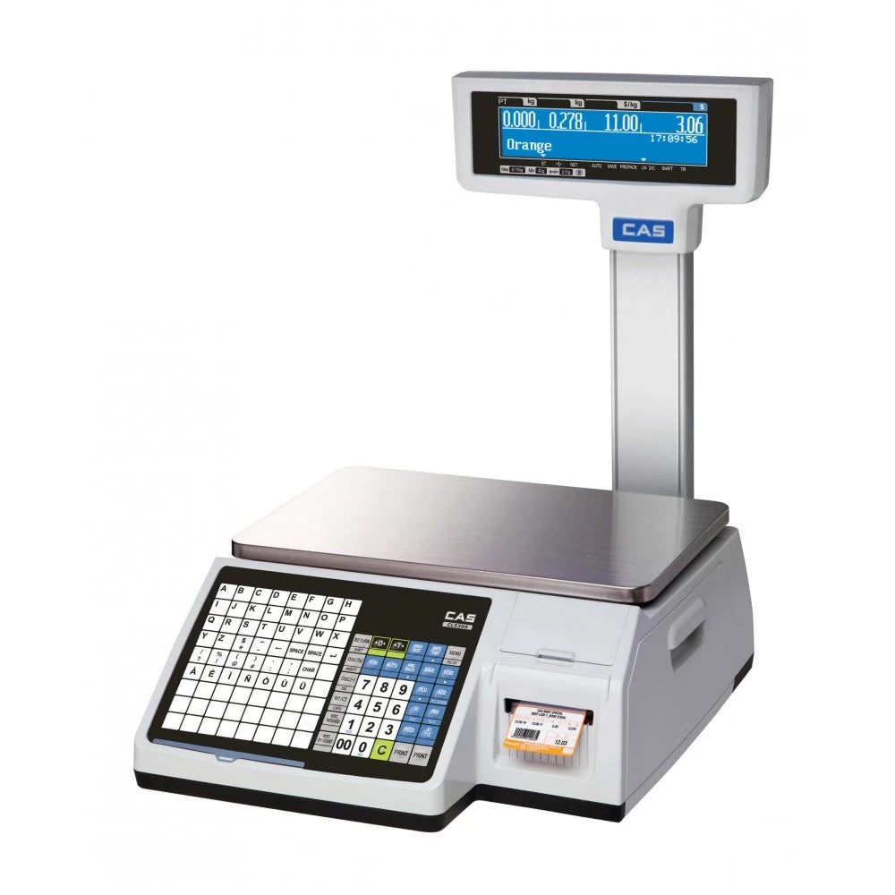 Cantar cu etichetare CAS CL5200N 15P 15Kg cu display client, verificat metrologic