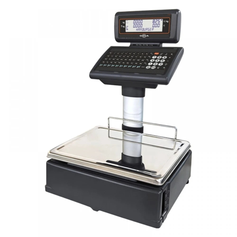 Cantar cu etichetare DINA D545D ALPHA 15P Double Body, 15Kg, cu display client, verificat metrologic