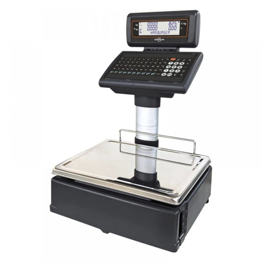Cantar cu etichetare DINA D545D ALPHA 15P Double Body, 15Kg, cu display client, verificat metrologic