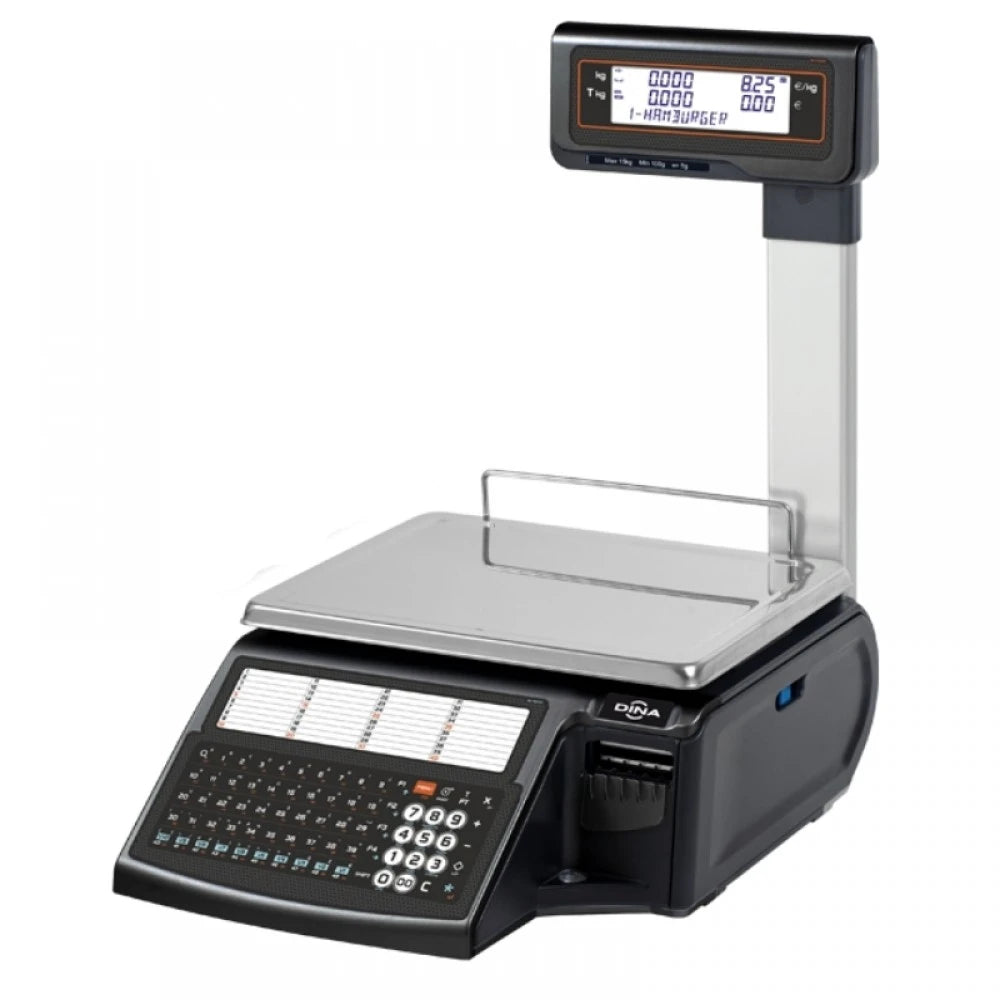 Cantar cu etichetare DINA D545T ALPHA 15P, 15Kg, cu display client, verificat metrologic