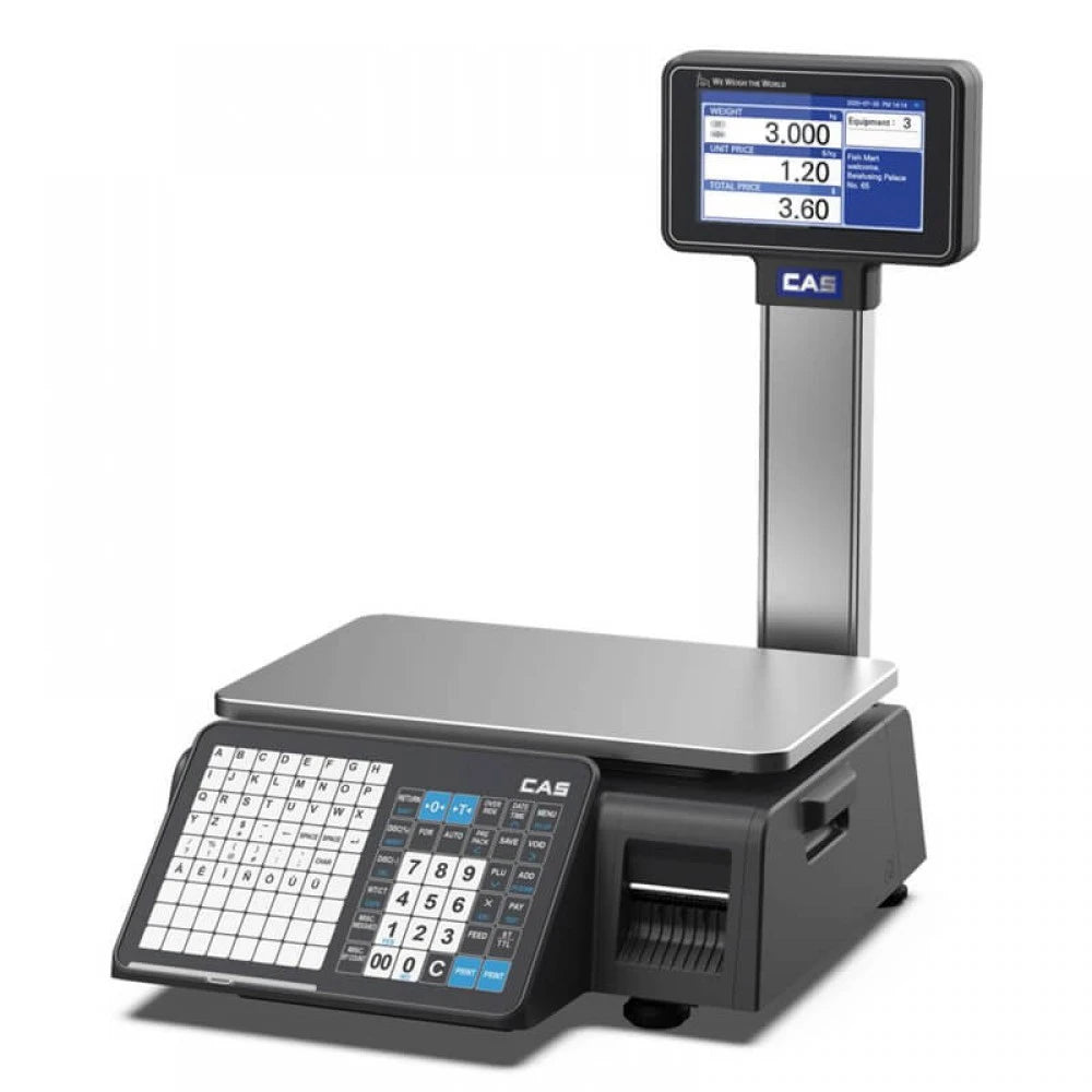 Cantar cu etichetare CAS CN1 15Kg cu display client, verificat metrologic