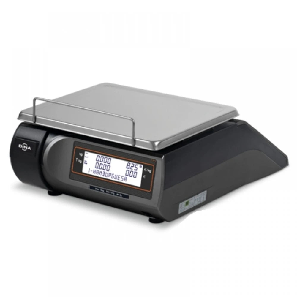 Cantar cu etichetare DINA D545F ALPHA 15B, 15Kg, cu display client, verificat metrologic