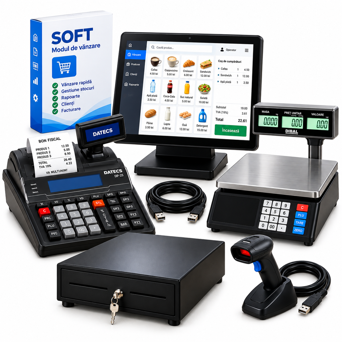 Pachet Complet Magazin – DP25 MX + POS All in One + Cantar + Software