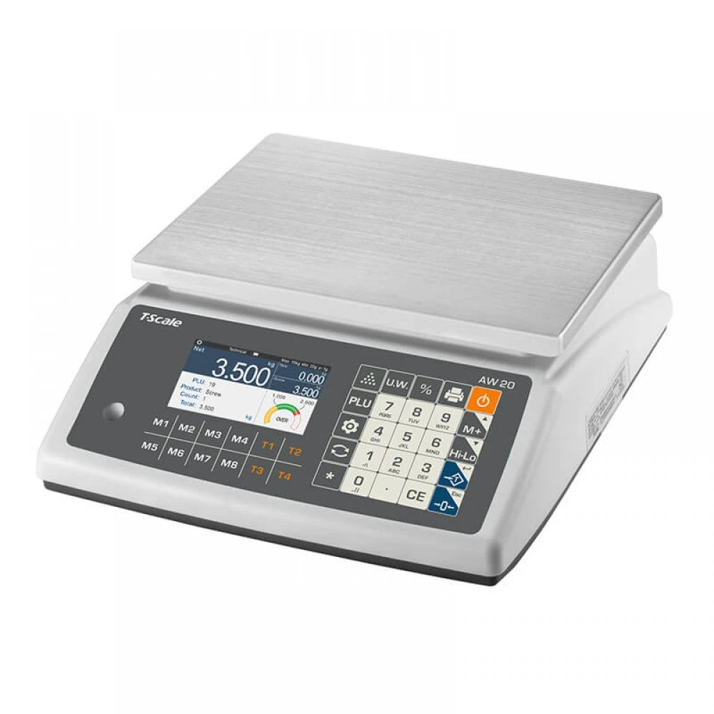 Cantar de verificare cu numarare T-Scale AW20 Apollo, 6Kg, PLU, RS232, USB, cu verificare metrologica