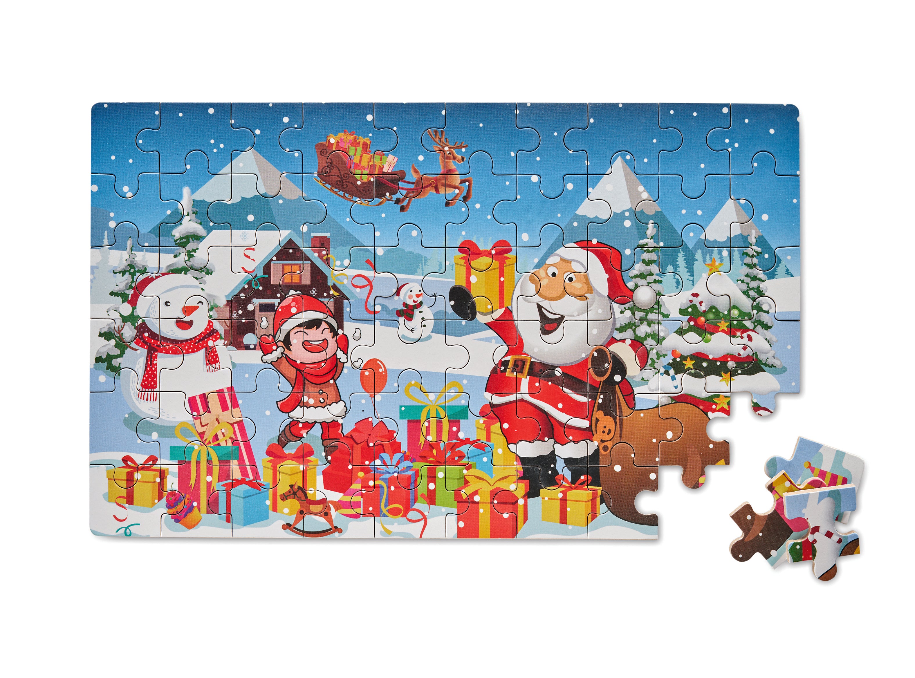 Puzzle de Crăciun din lemn