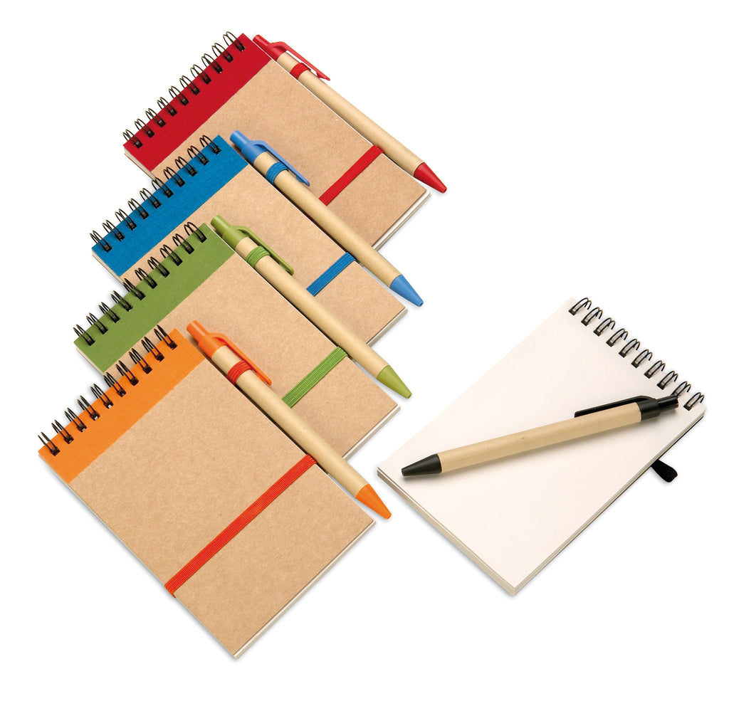 Bloc notes reciclat și pix