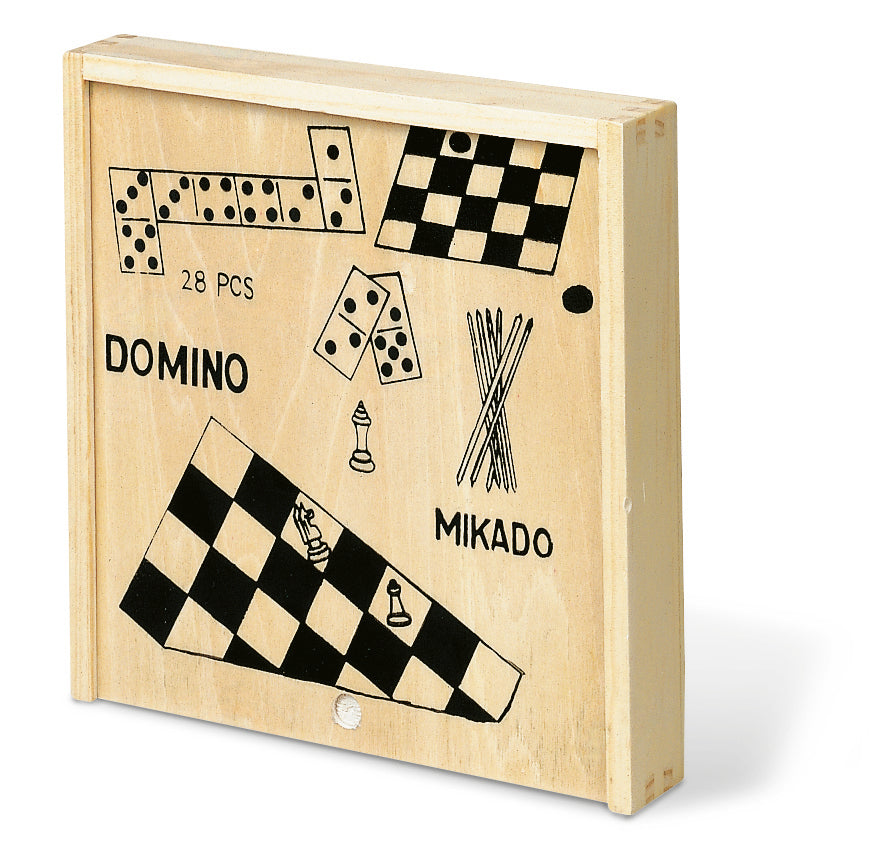 4 jocuri în cutie din lemn