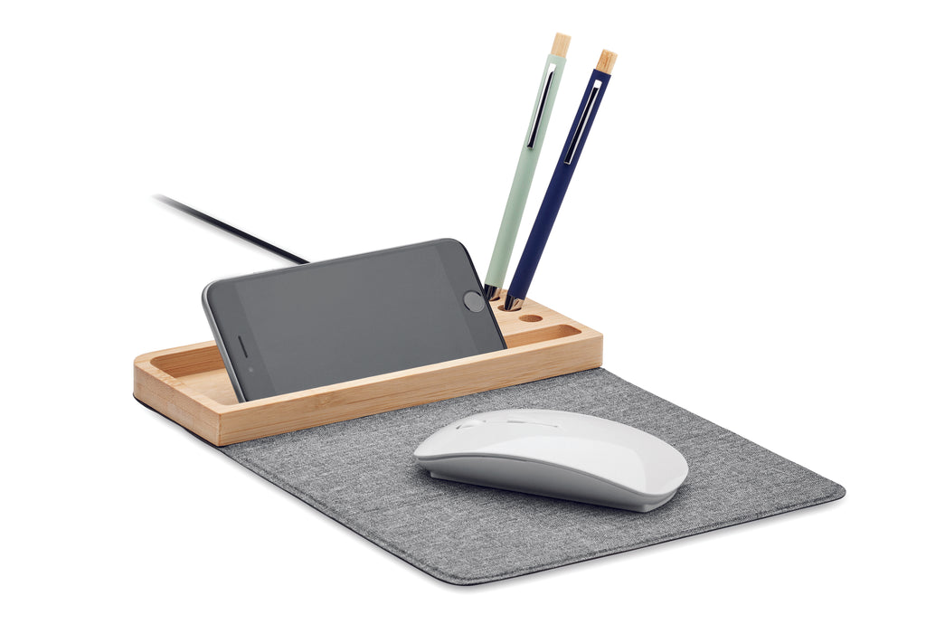 Încărcător wireless bambus 15W