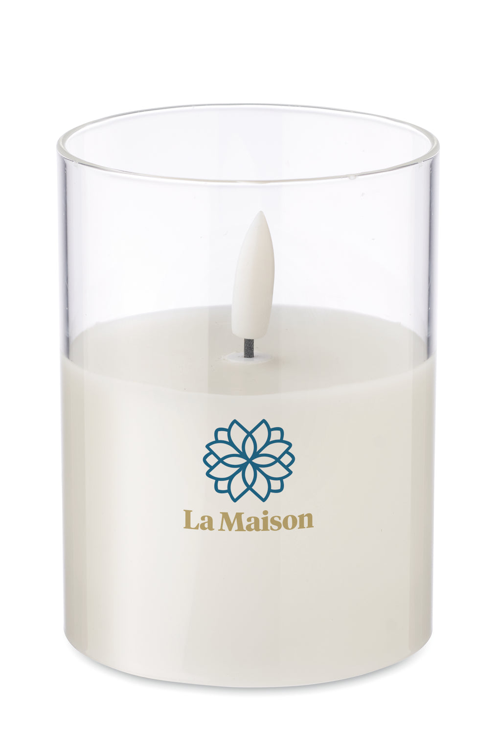 Lumânare LED în suport sticlă