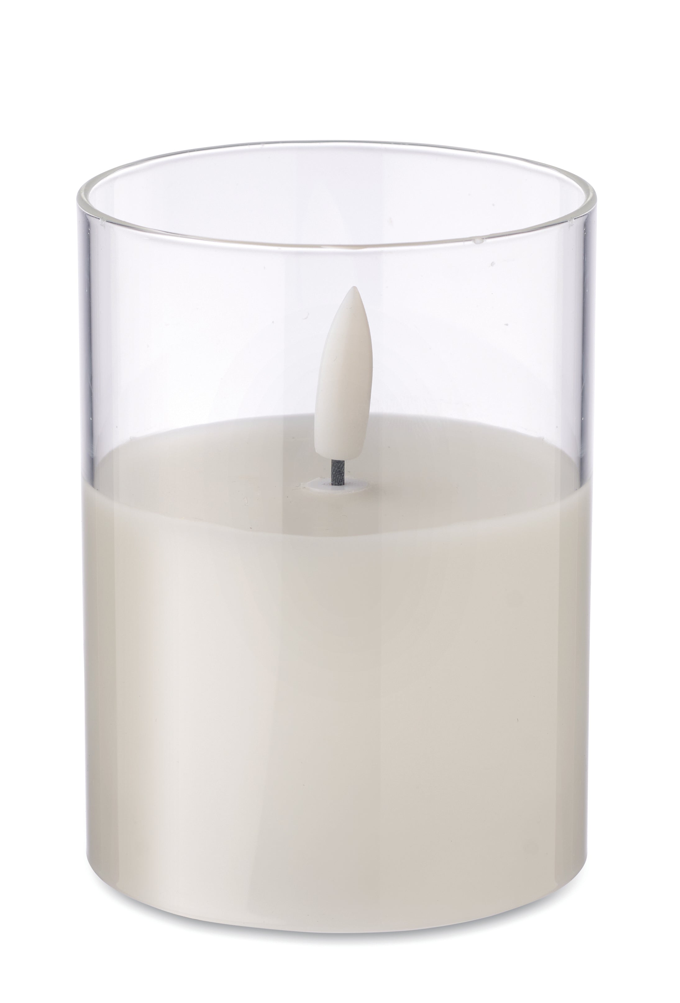 Lumânare LED în suport sticlă