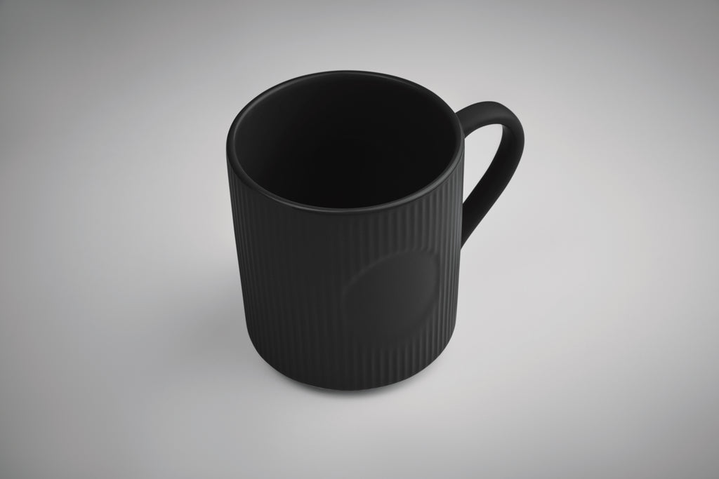 Cană ceramică mată cu nervuri 3