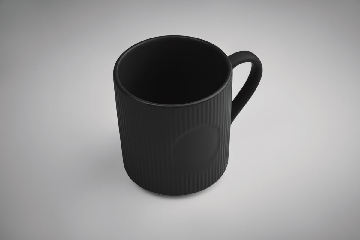 Cană ceramică mată cu nervuri 3