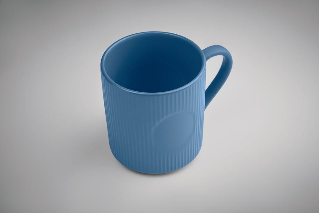 Cană ceramică mată cu nervuri 3