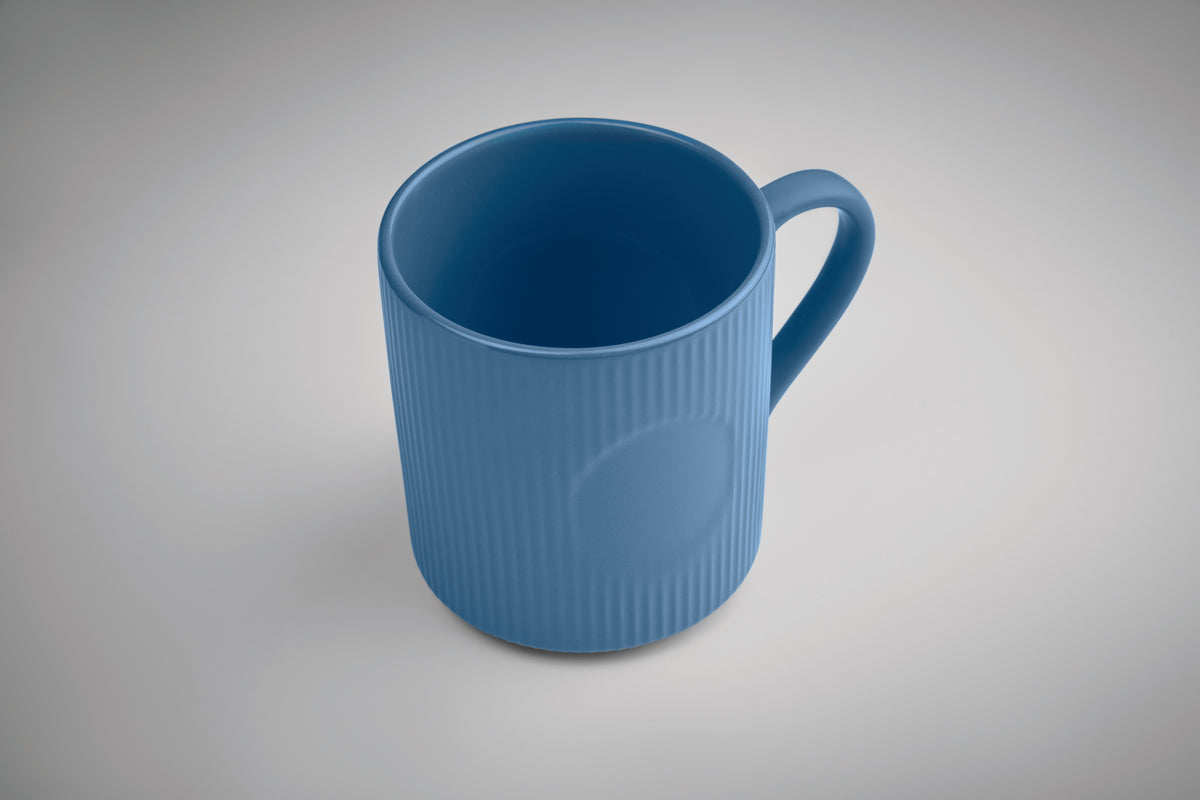 Cană ceramică mată cu nervuri 3