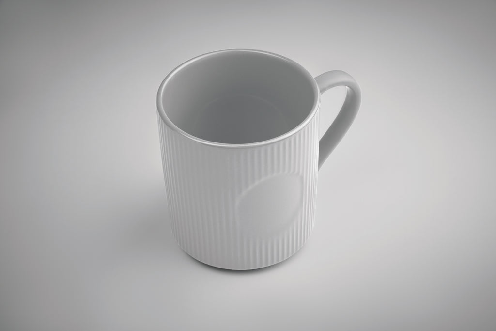 Cană ceramică mată cu nervuri 3