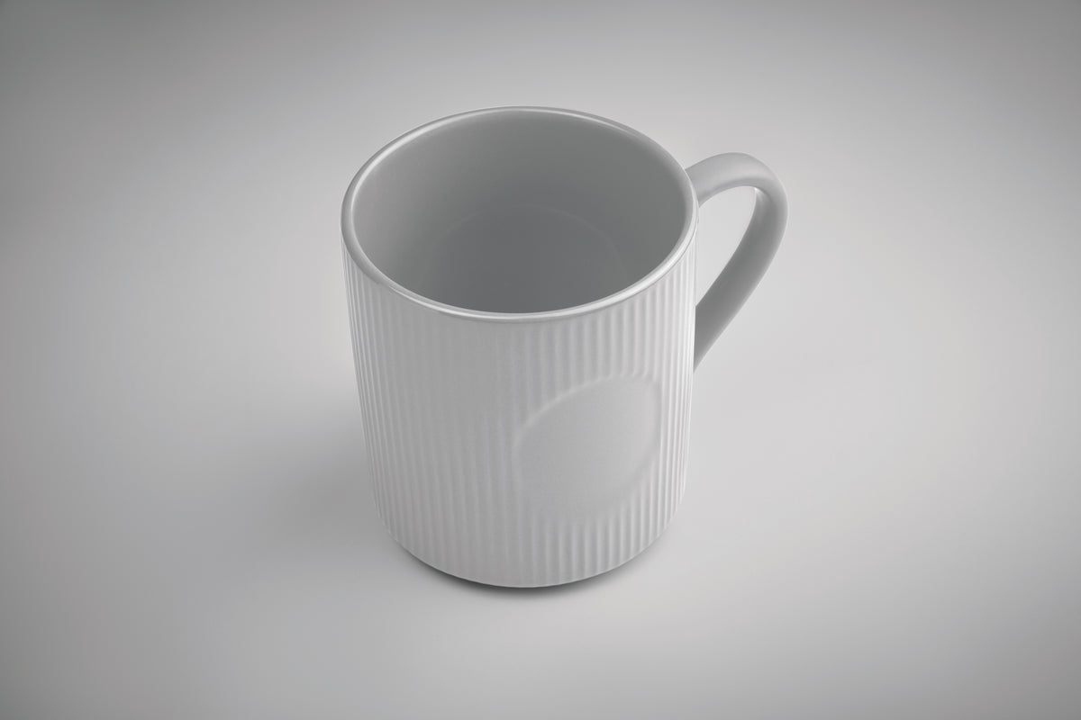 Cană ceramică mată cu nervuri 3