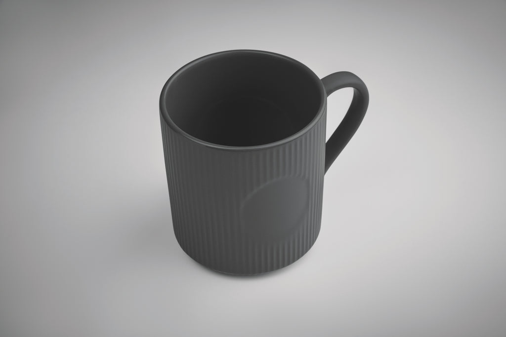 Cană ceramică mată cu nervuri 3