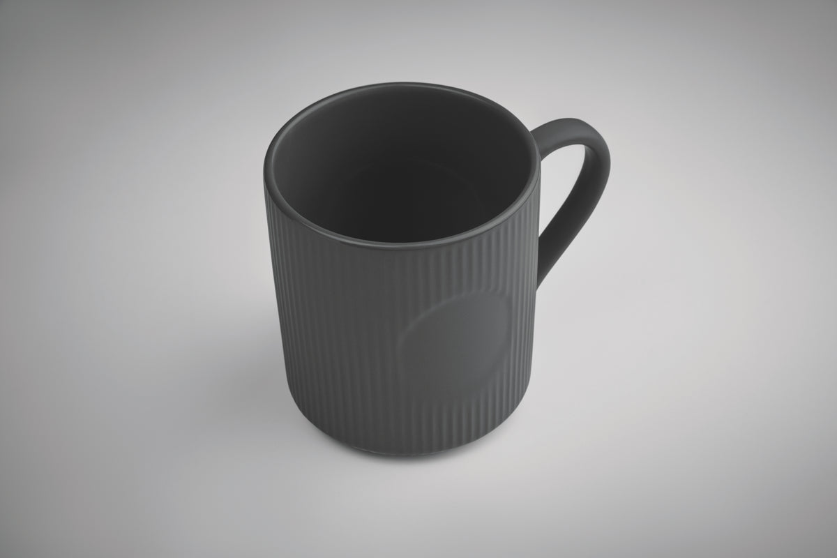 Cană ceramică mată cu nervuri 3