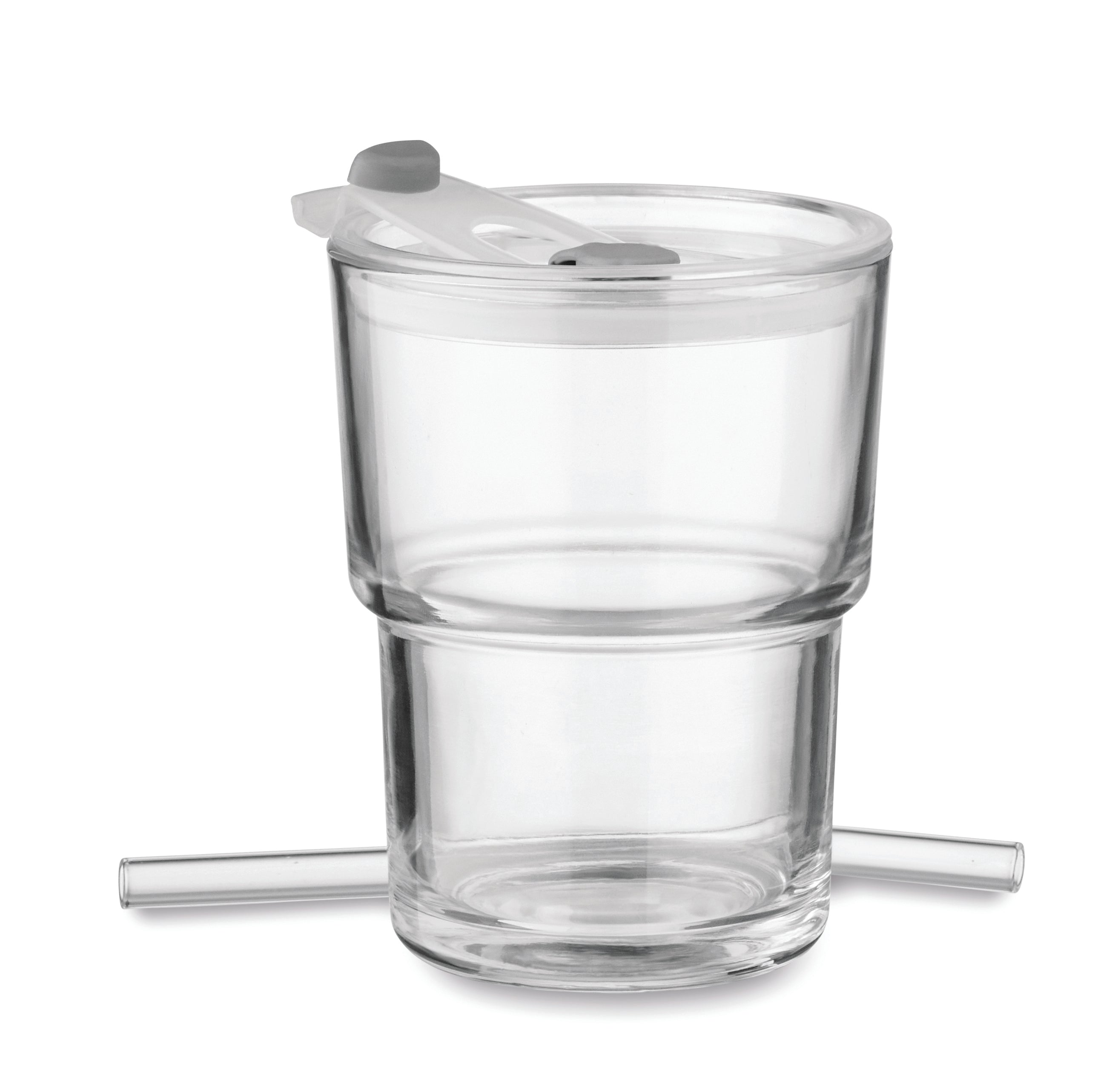 Pahar de sticlă cu pai 400ml