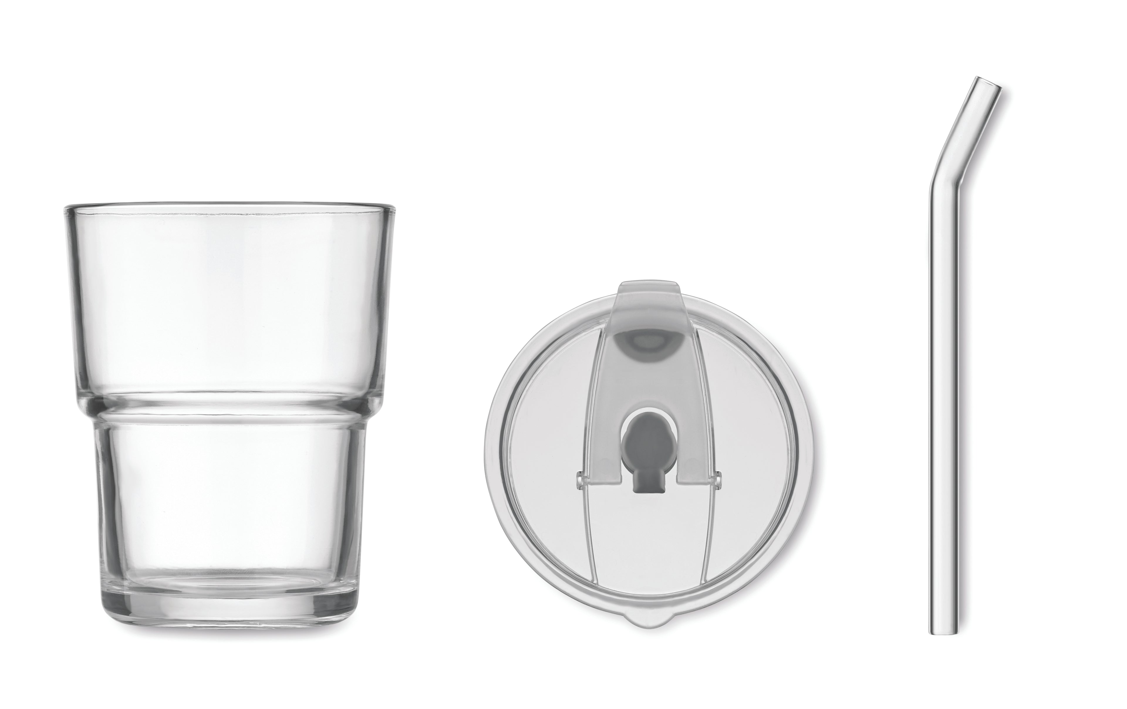 Pahar de sticlă cu pai 400ml
