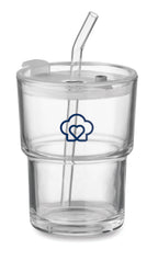 Pahar de sticlă cu pai 400ml