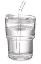 Pahar de sticlă cu pai 400ml