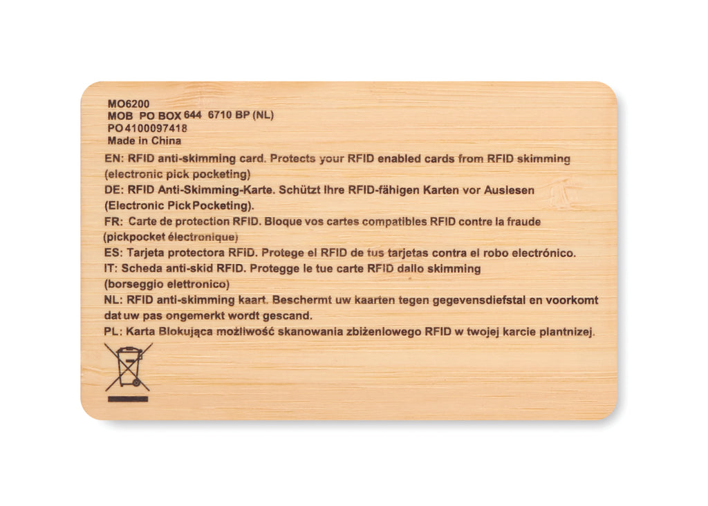 Card RFID în bambus