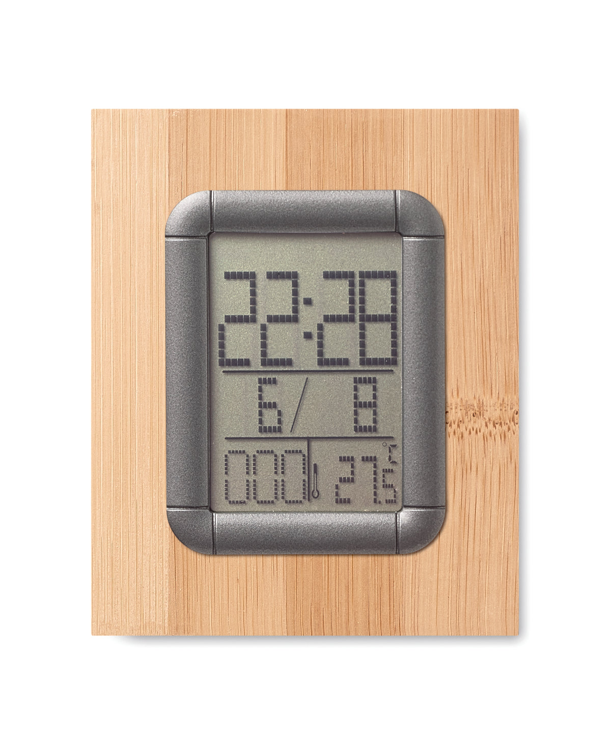 Suport din bambus și ceas LCD