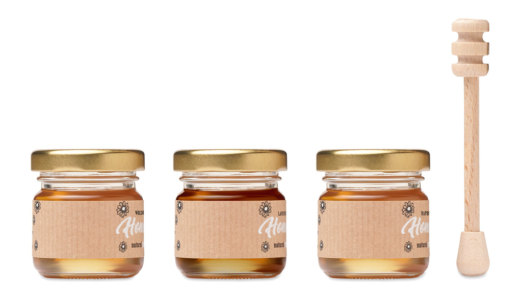 Set de 3 borcane cu miere