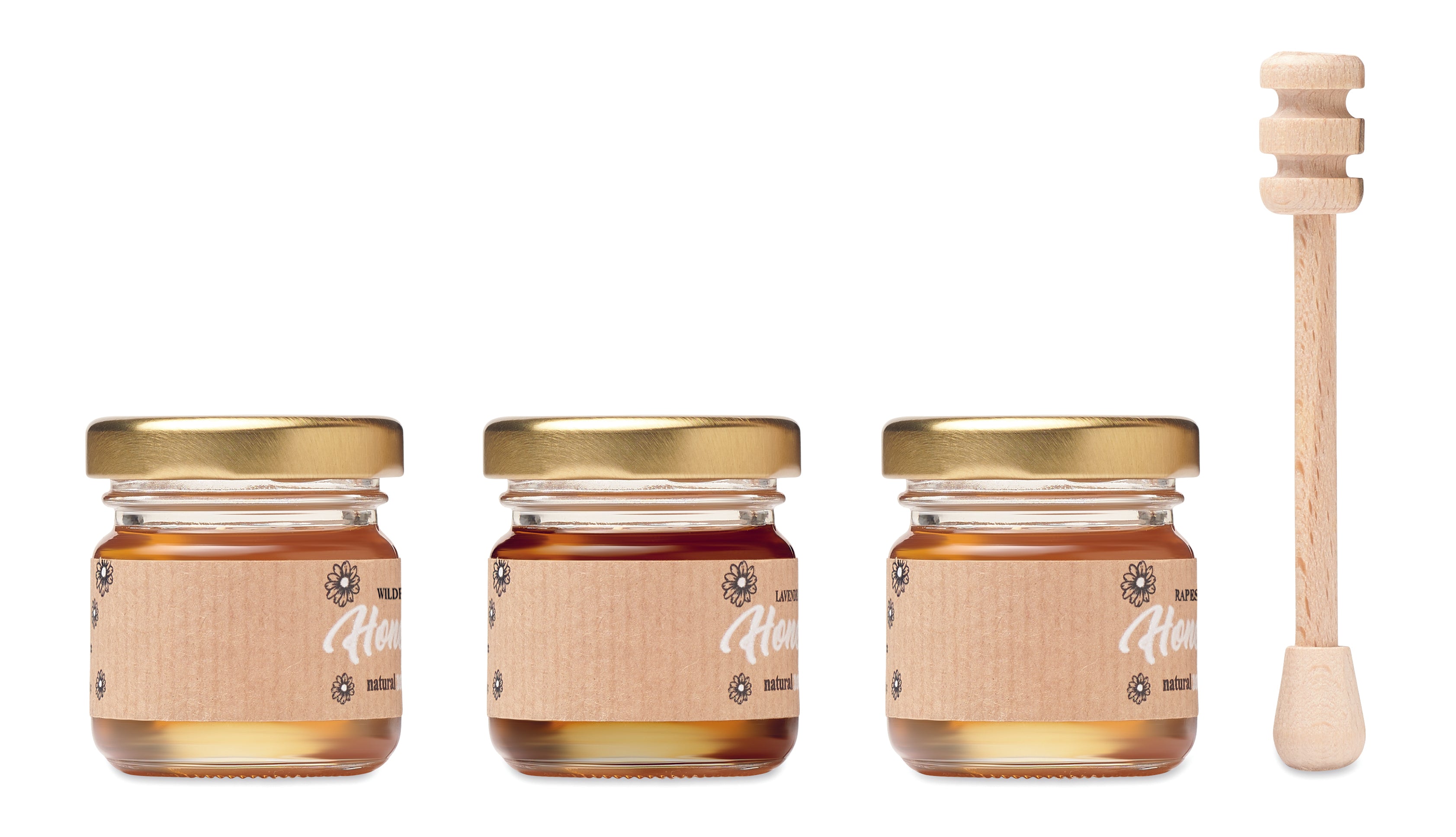 Set de 3 borcane cu miere