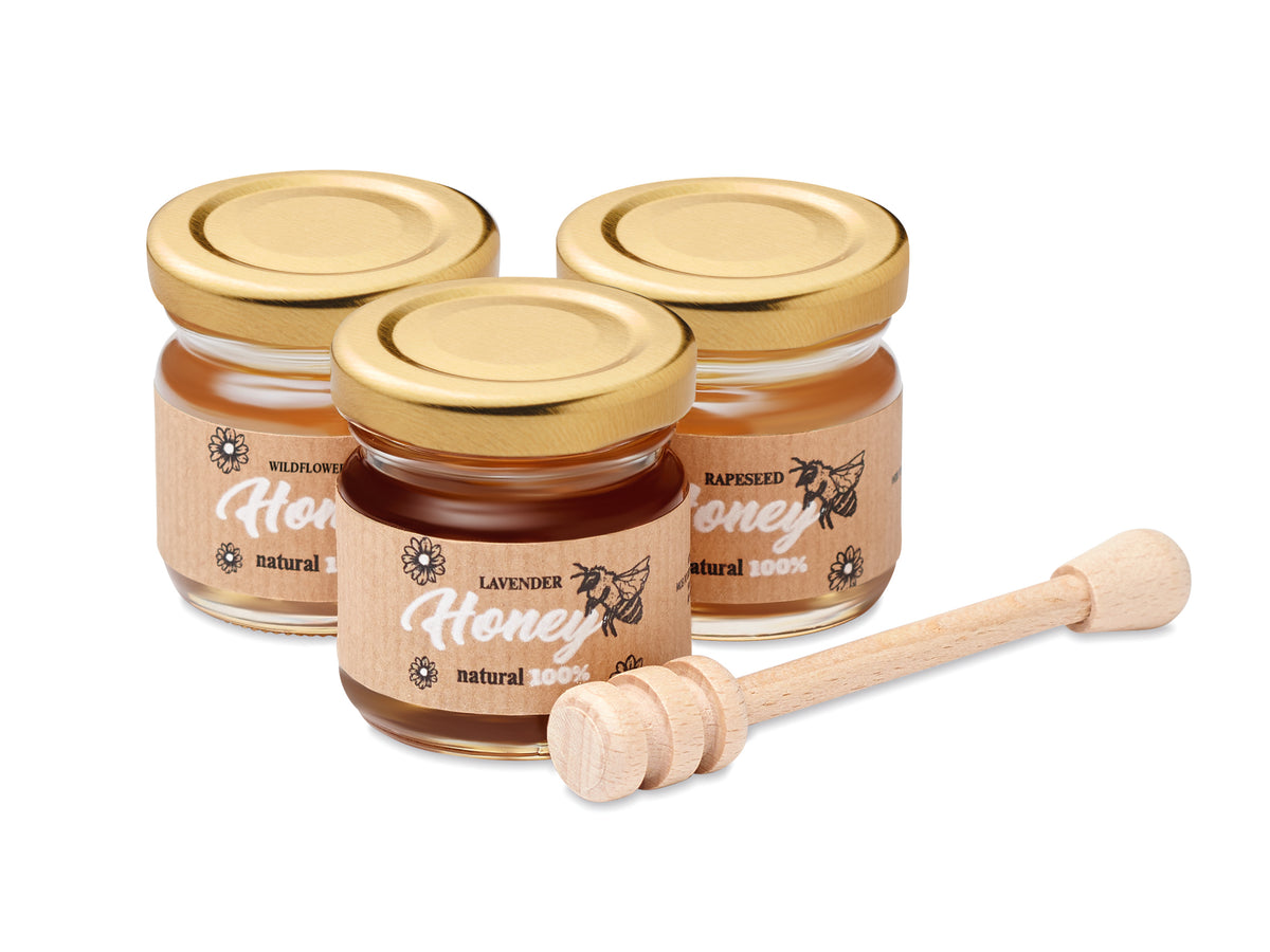 Set de 3 borcane cu miere