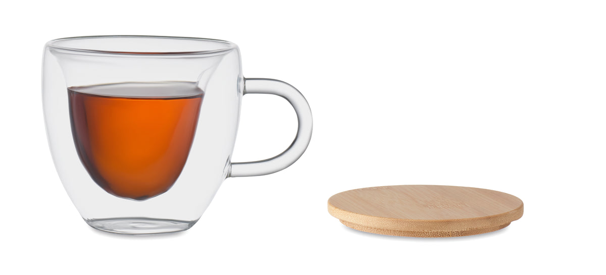 Cană borosilicată cu perete dub