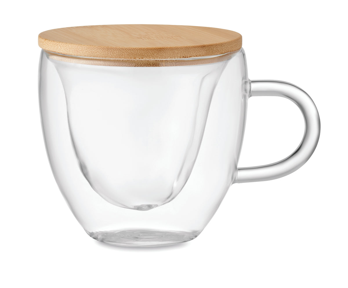 Cană borosilicată cu perete dub