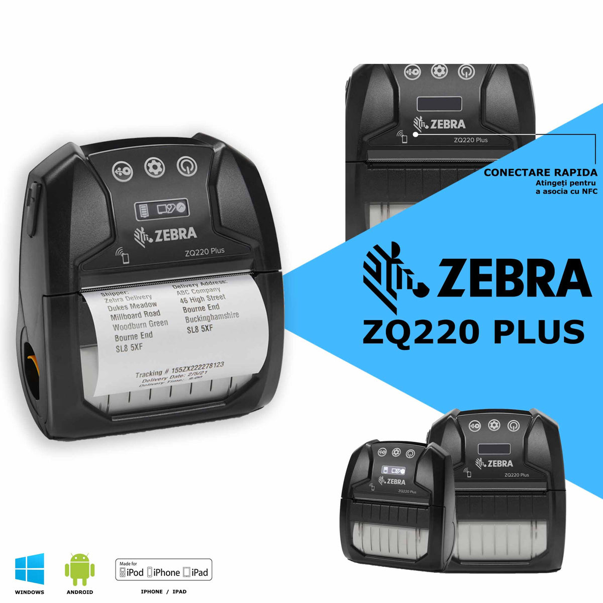 Imprimanta termica portabila ZEBRA ZQ220 - 80mm